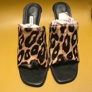 Diane Von Furstenberg Leopard Sandal heels NWOB